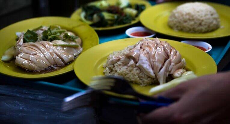 Newton Hawker Centre is famous for its wide range of food including chicken rice.